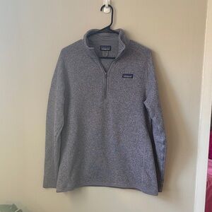 Patagonia Heather Gray/Light Purple Quarter-Zip Pullover Better Sweater